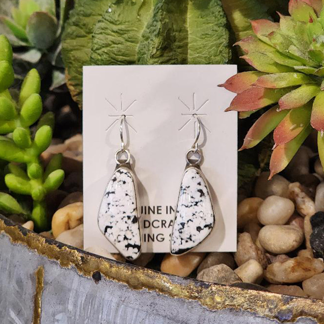 Dixie White Buffalo Earrings - Handmade Native American Jewelry for Women | Boho Style Accessories for Festivals, Parties & Everyday Wear