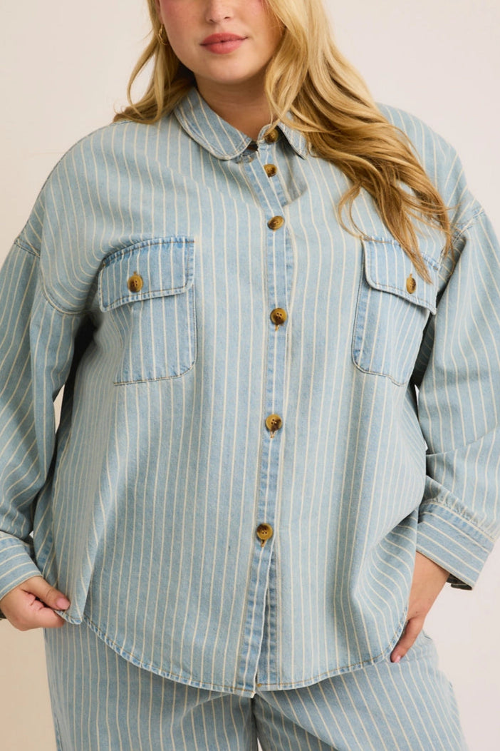 Read Between The Lines Shacket - Stylish Oversized Shirt Jacket for Women | Perfect for Layering, Fall Fashion & Casual Outfits