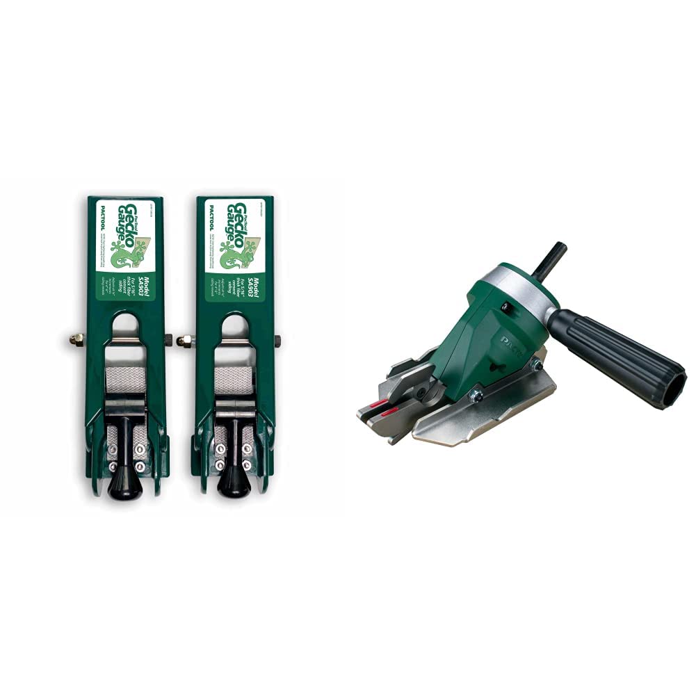 **PacTool SA903 Gecko Gauge Siding Mounting Kit & SS724 Snapper Shear Pro – Professional Fiber Cement Board Cutting Tool – Heavy-Duty Power Shears for Siding Installation & Construction Projects**