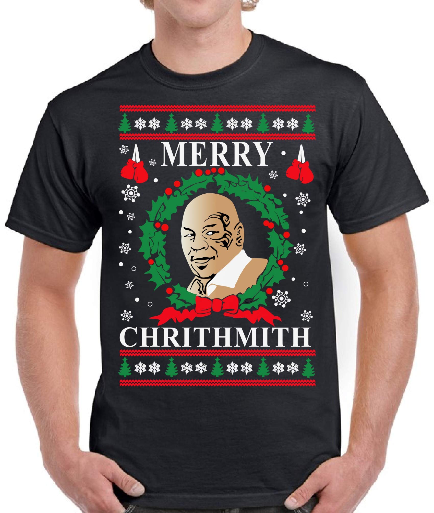 Funny Ugly Christmas Shirts for Men - Mike Tyson Holiday T-Shirt - Perfect for Christmas Parties & Gag Gifts