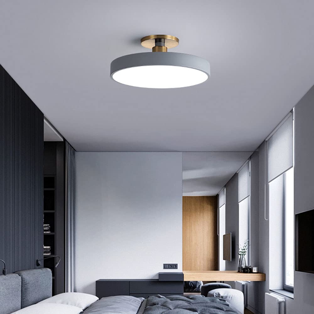 Nordic LED Ceiling Light - Modern Round Flush Mount Fixture with Remote Control, Ultra-Thin Design for Bedroom, Living Room, Kitchen & Office Lighting | Energy Efficient & Dimmable