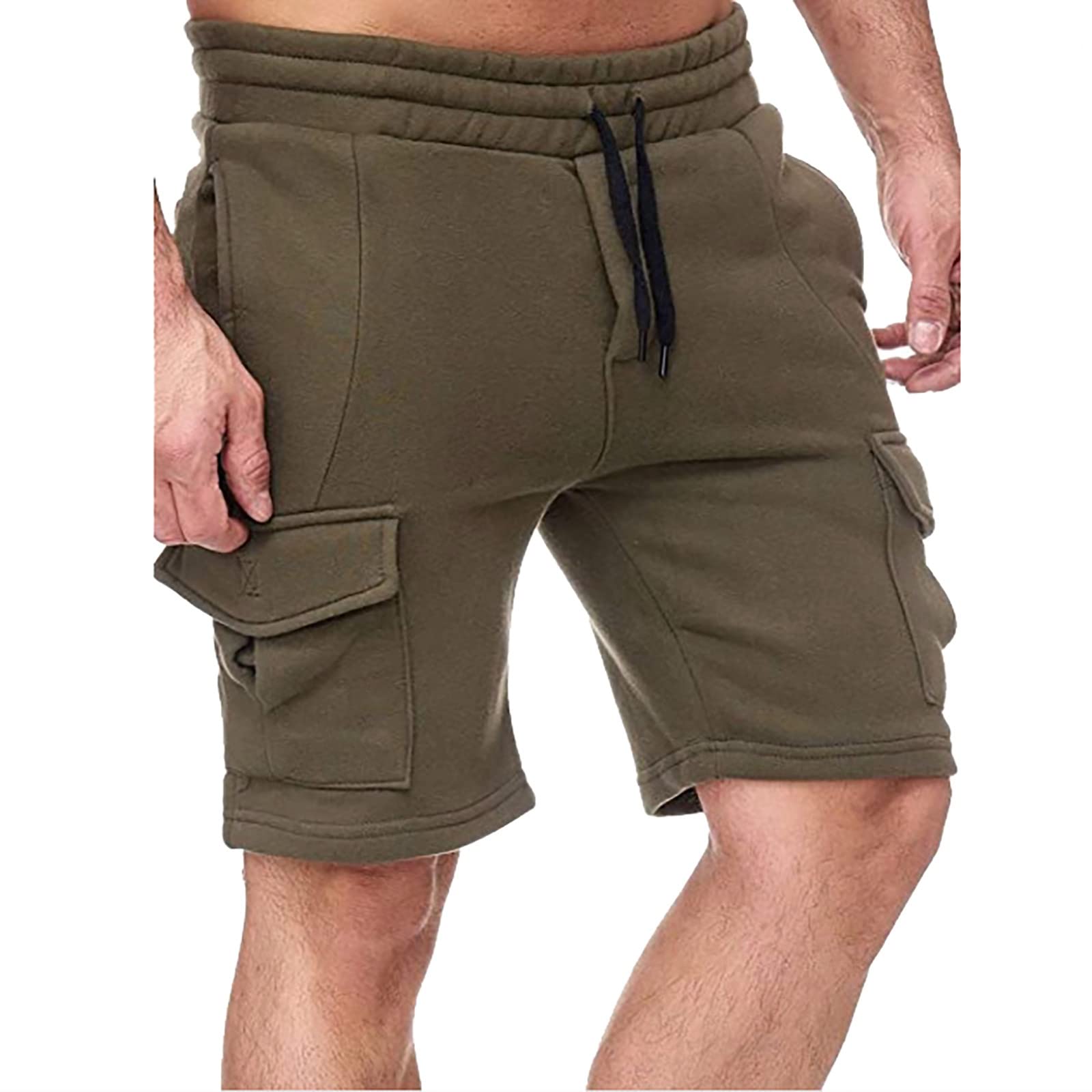 **LindoMaker Men's 5 Inch Inseam Quick-Dry Cotton Shorts - Plus Size Athletic Running & Hiking Shorts for Outdoor Workouts & Casual Wear**