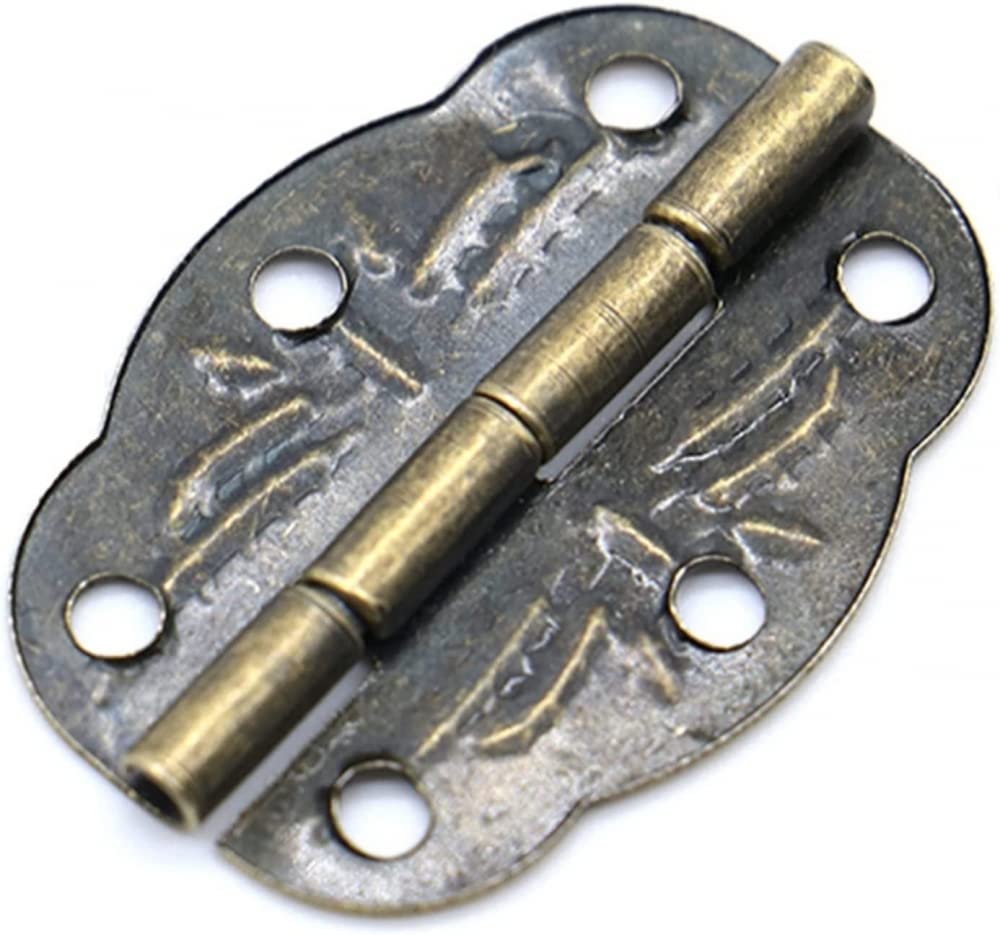 20PCS Antique Bronze Mini Hinges with Screws - Jewelry Box Cabinet Hinges for Vintage Doors, Drawers & Furniture Hardware - Perfect for DIY Home Decor & Woodworking Projects