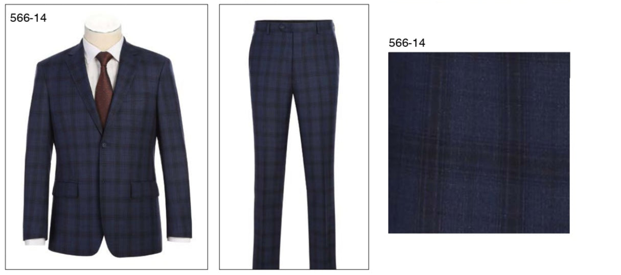 Alessandro Vitello by Renoir Men's Slim Fit Suit 566 - Premium Business Attire for Weddings, Office & Formal Events