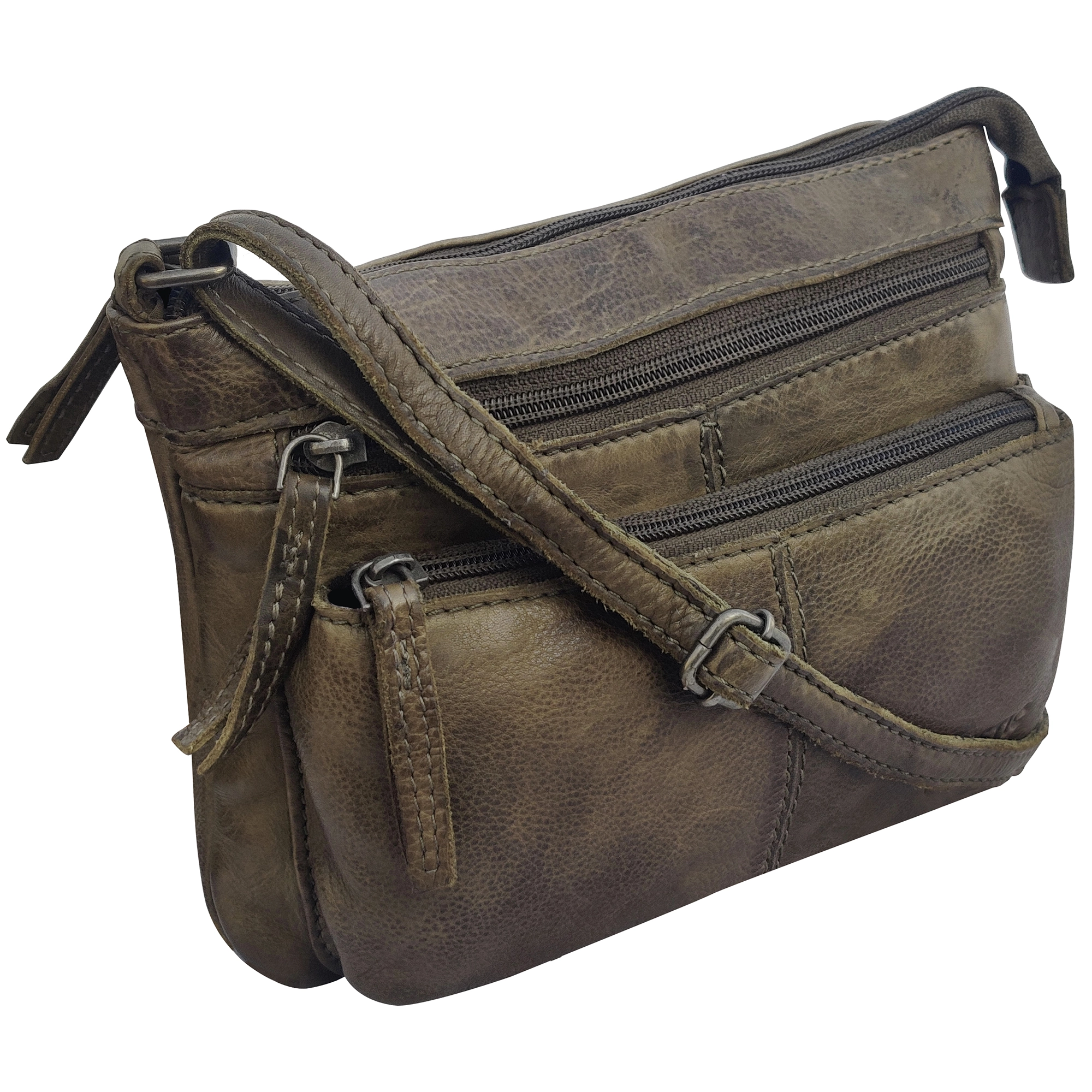 Genuine Leather Crossbody Bag for Women - Olive Green, Stylish & Durable Shoulder Purse - Perfect for Work, Travel & Everyday Use
