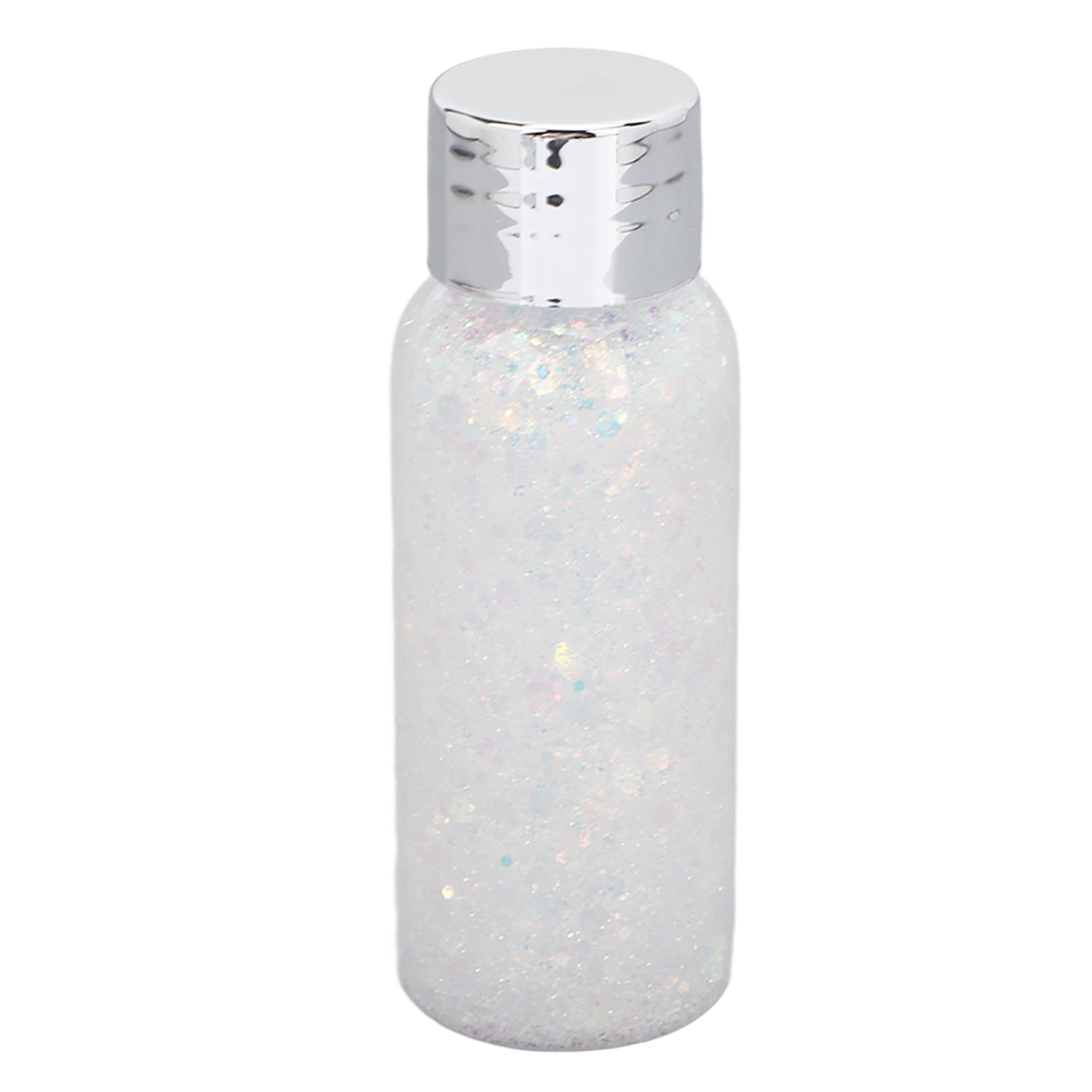 Sparkly Glitter Makeup Gel with Sequins - Easy to Apply Eye & Face Glitter for Parties, Halloween, Cosplay & Special Events - Shade #09 White
