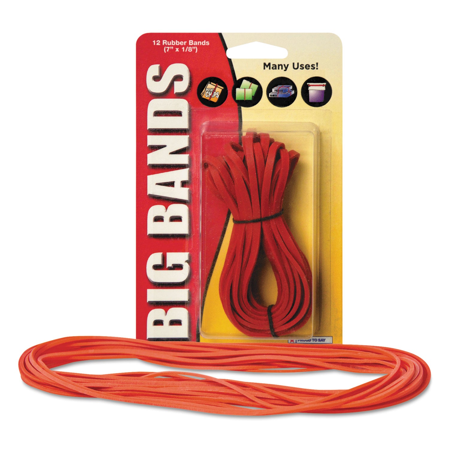 Alliance® Big Bands Rubber Bands - Size 117b, 0.06 Gauge, Red (12 Pack) - Heavy Duty Office & Mailing Supplies for Securing Documents, Bundles & Packages