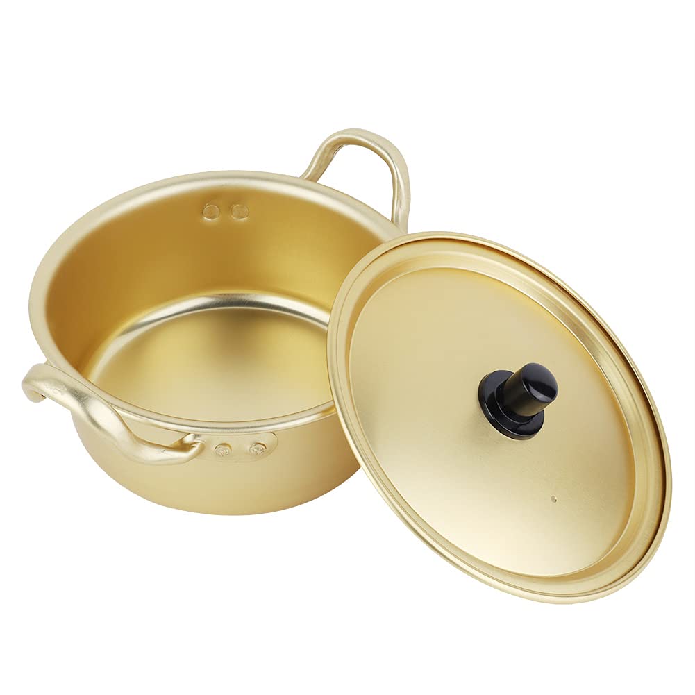 Korean Noodle Pot - 20cm Aluminum Alloy Double Handle Cooking Pot for Ramen, Instant Noodles & Soup | Safe, Durable & Heat Resistant | Perfect for Dorm, Camping & Home Kitchen Use
