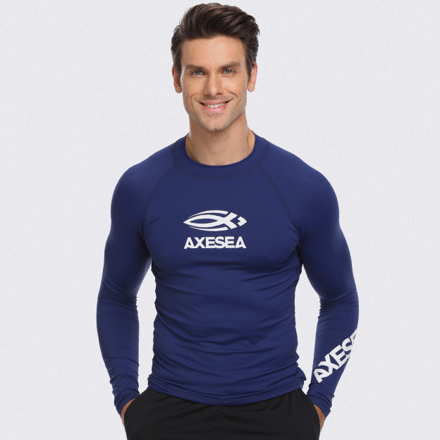 Men's UPF 50+ Long Sleeve Rash Guard Shirt - Sun Protection Swim Shirt for Surfing, Swimming & Outdoor Activities