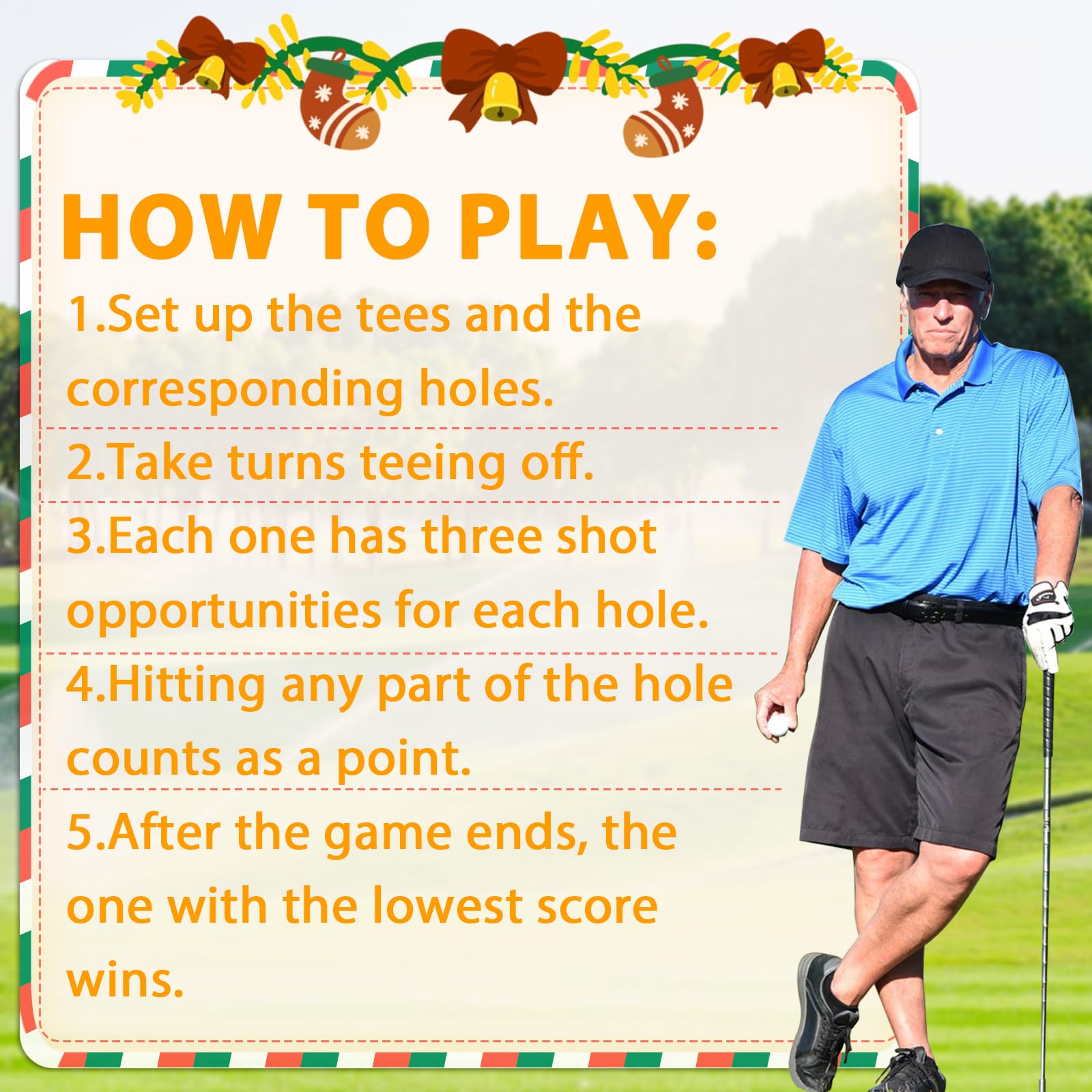 9-Hole Backyard Golf Game Set for Adults & Kids - Portable Outdoor Chipping Practice Set for Lawn, Beach, Parties & Family Fun (Model GBHG-YJ01)