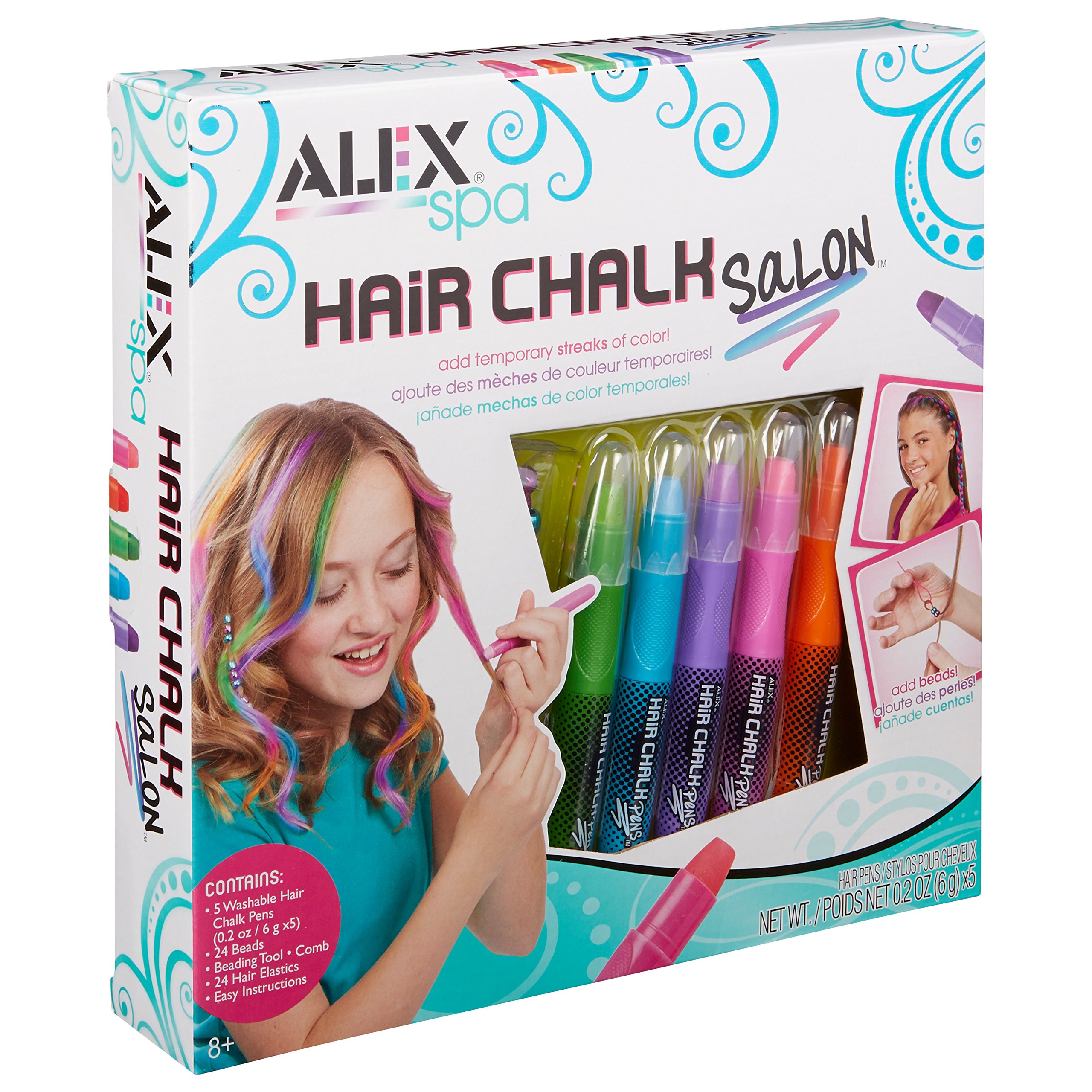 ALEX Toys Hair Chalk Salon Kit - Non-Toxic Temporary Hair Color for Girls & Teens - Perfect for Parties, Halloween & Creative Play