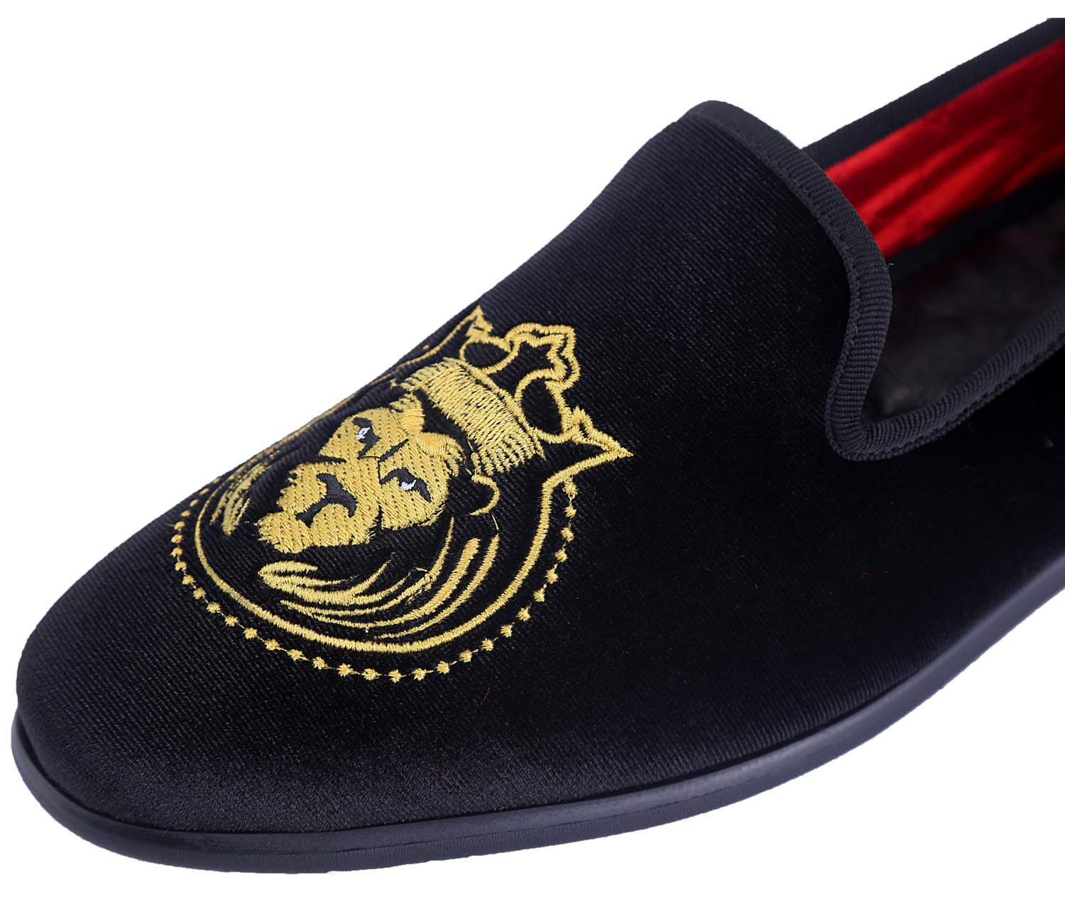 ELANROMAN Men's Velvet Embroidered Loafers - Fashionable 1.0 & 2.0 Dress Shoes for Wedding, Prom, Party & Formal Occasions - Comfortable Slip-On Shoes for Business, Office and Special Events