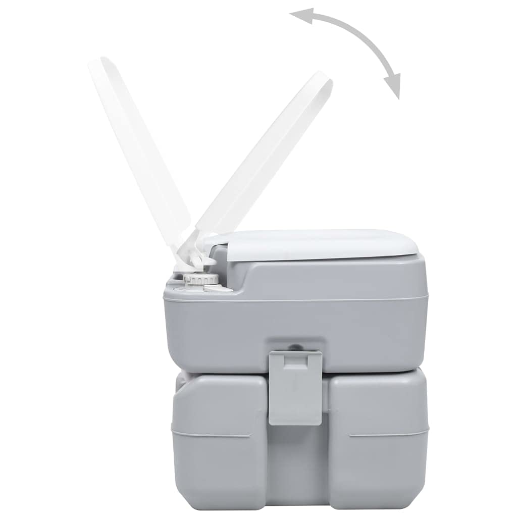 INLIFE Portable Camping Toilet - Lightweight 5.3+2.6 Gallon Capacity, Gray - Perfect for Outdoor Adventures, RV Trips & Emergency Preparedness