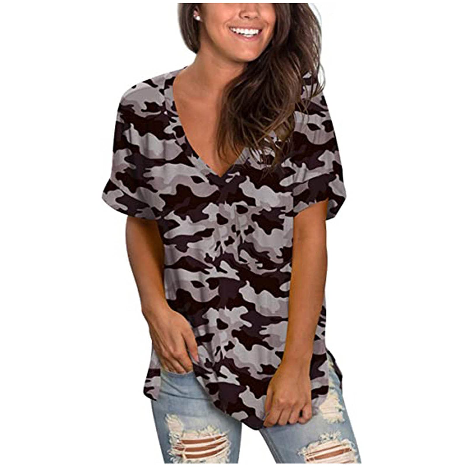 Women's Casual Floral Blouse with Batwing Sleeves | Loose Fit Boho Knot Front Tops | Perfect for Summer Outfits, Beach Vacations & Boho Chic Style