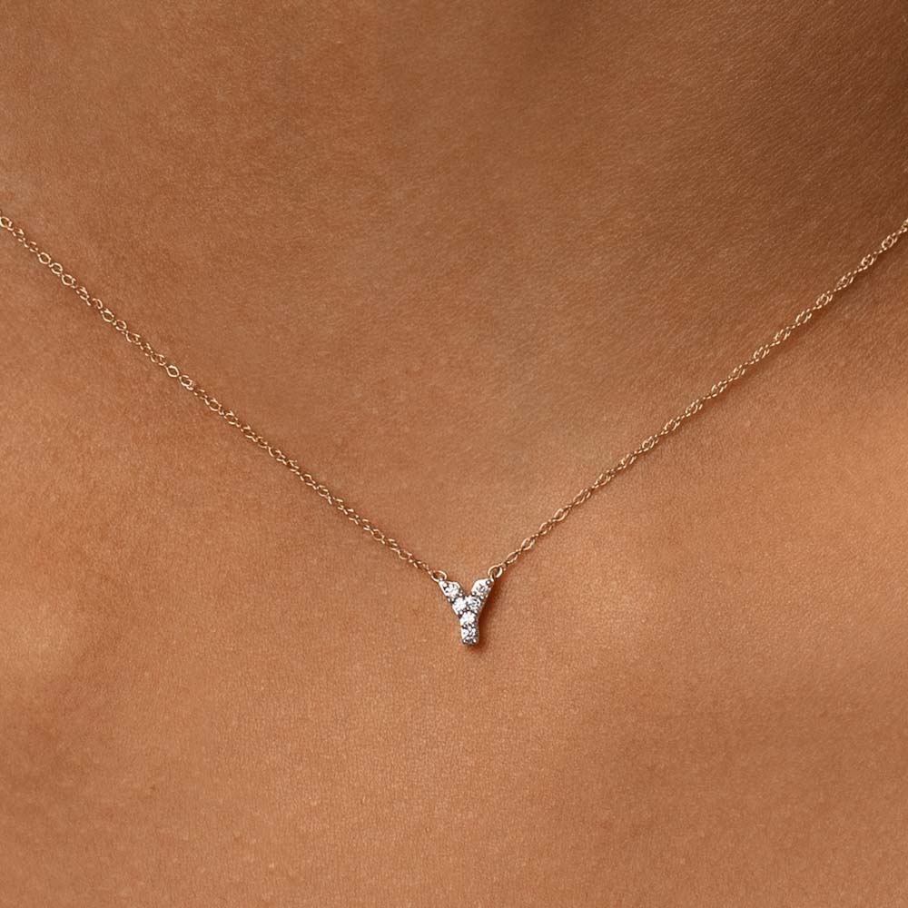 10k Gold Diamond Letter Y Necklace - Elegant Initial Jewelry for Women, Perfect for Gifts, Anniversaries & Everyday Wear
