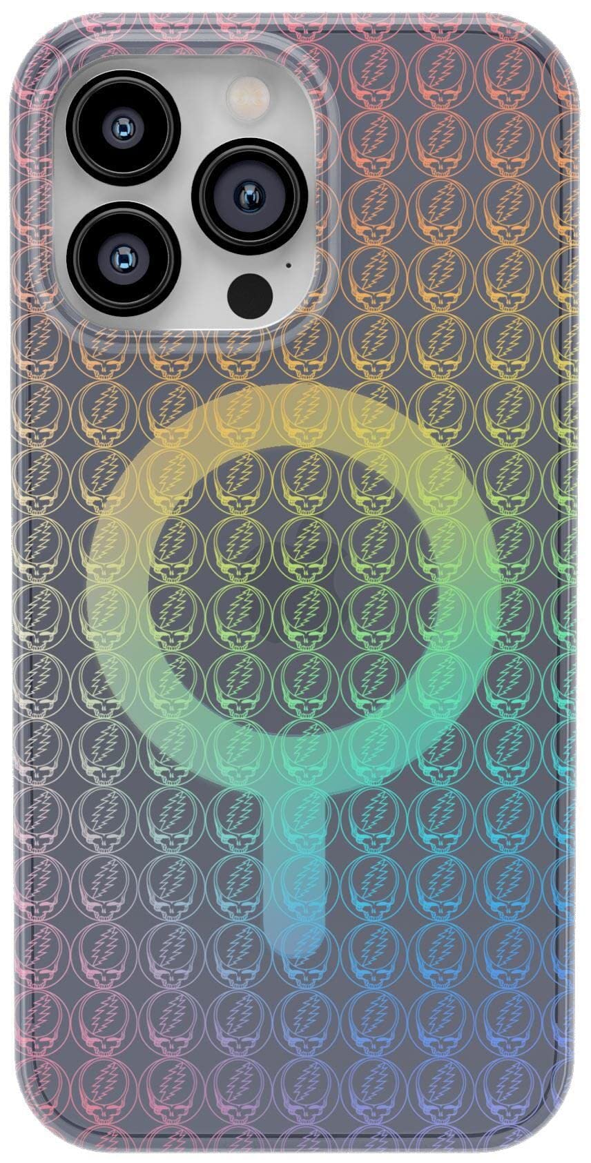 Casely iPhone 12 Pro Max Case - Rainbow Ripple Holographic Grateful Dead Design | Protective Phone Cover for iPhone 12 Pro Max | Perfect for Music Lovers & Festival Goers