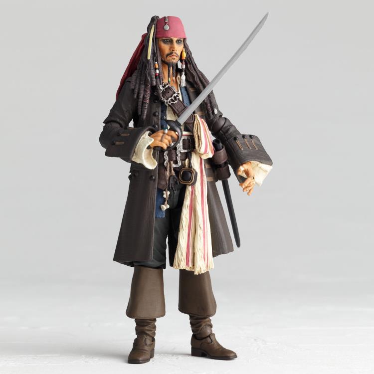Amazing Yamaguchi Revoltech Action Figure - Pirates of the Caribbean Jack Sparrow (2023 Release) NR006 - Highly Poseable Collectible for Display & Photography