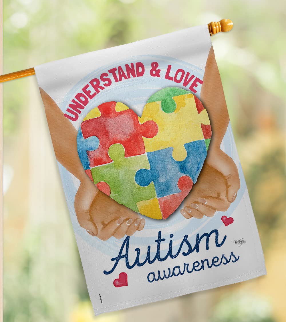 Autism Awareness House Flag 28x40in - Inspirational Support Decor for Outdoor & Indoor