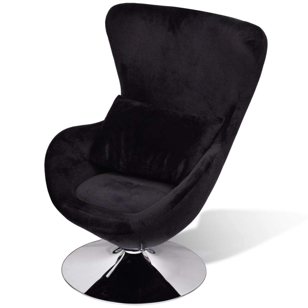 Egg-Shaped Armchair - Single Sofa, Lazy Boy Chair, TV & Reading Chair for Small Spaces - Cozy Accent Chair for Bedroom, Living Room & Office Corners (Black) - Perfect for Relaxing, Watching TV & Reading