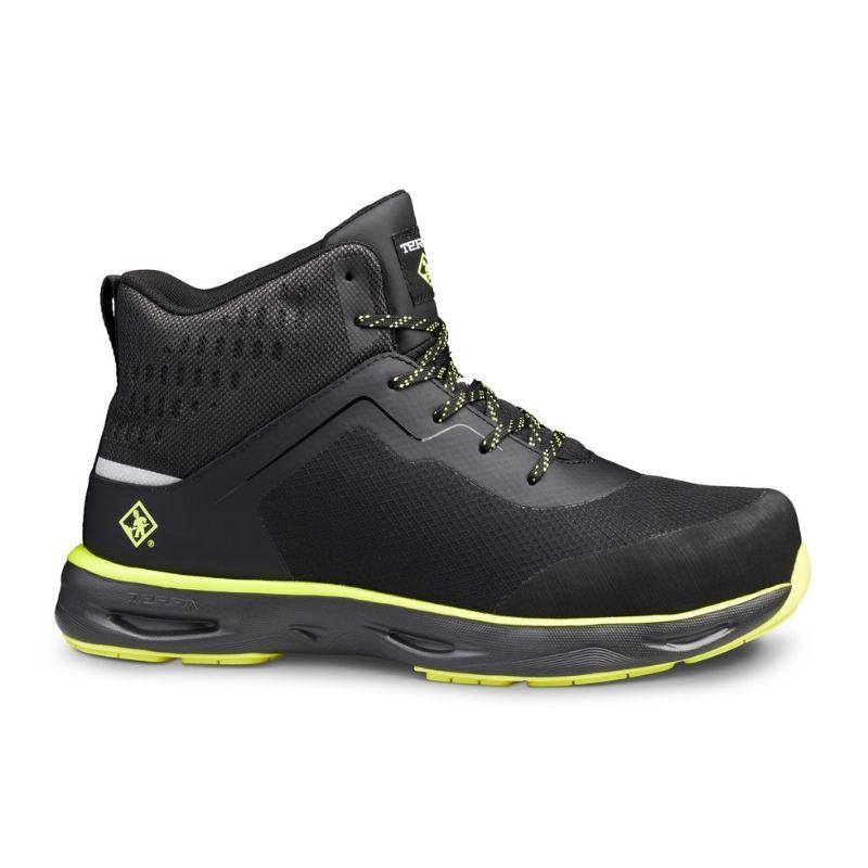 Terra Lites MID TR0A4NRTA35 Unisex Composite Toe Athletic Safety Shoes - Black/Lime | Lightweight Work Shoes for Construction, Warehouse & Industrial Safety | OSHA Compliant Work Boots for Men & Women