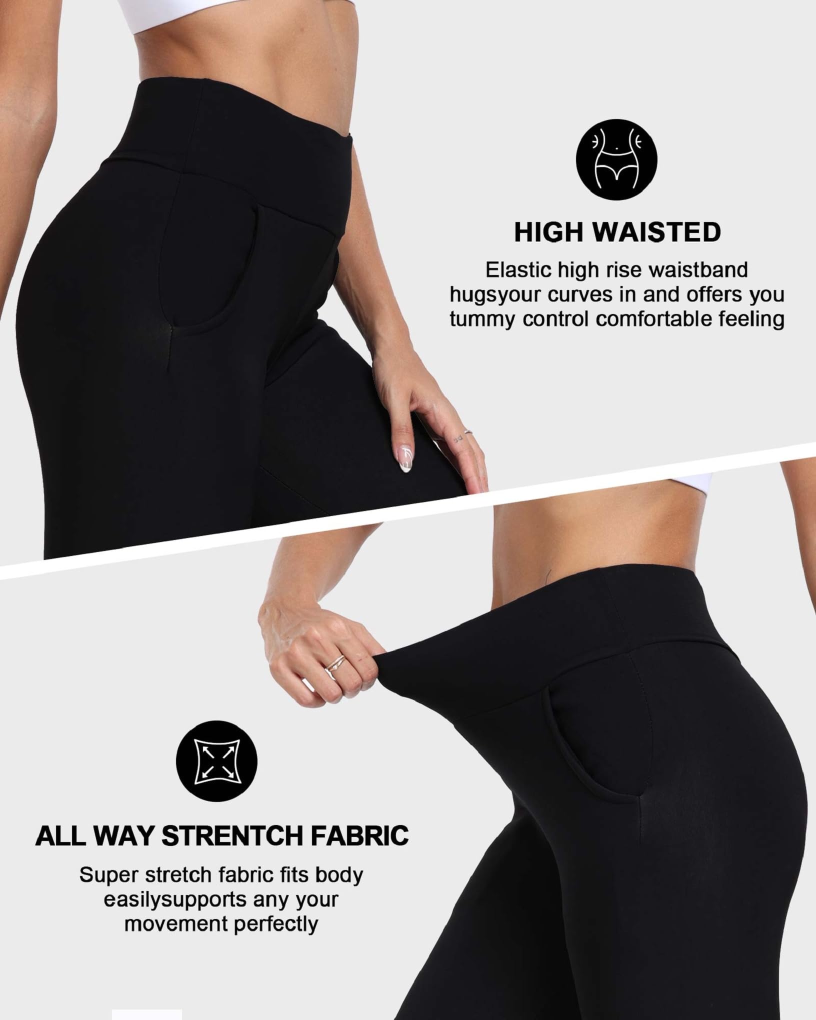 Joligiao Women's Fleece Lined Thermal Winter Leggings - High Waisted Thick Fleece-Lined Tights with Pockets & Tummy Control - Perfect for Yoga, Running, Workout & Cold Weather