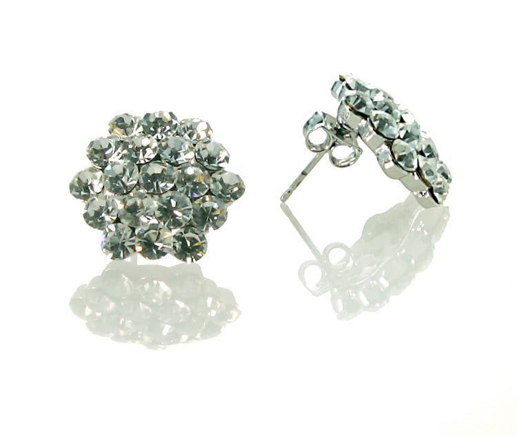 Crystal Cluster Clear Earrings for Women - Pierced & Clip-On Options (AZ0015) | Elegant Dangle Earrings for Parties, Weddings & Everyday Wear