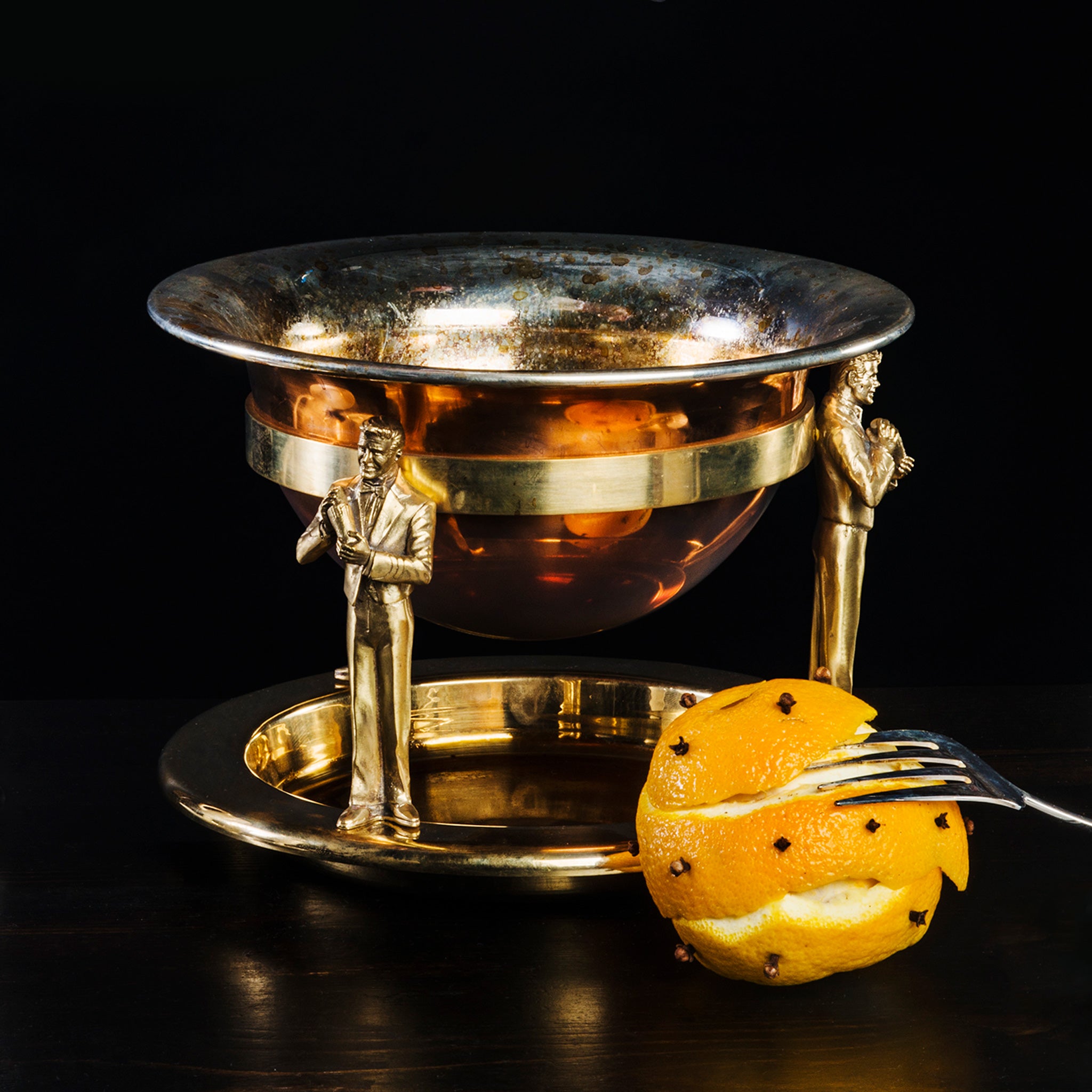 Special Edition Café Brûlot Bowl and Fork Set - Elegant Dining for Coffee Lovers | Perfect for French Café Style Breakfast & Dessert Presentation