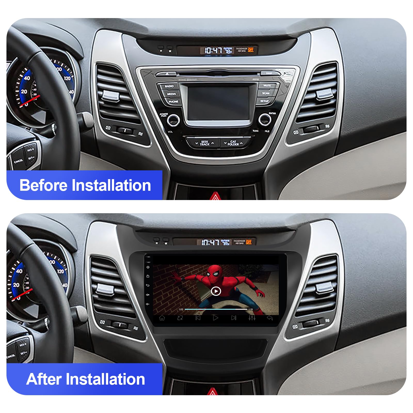 2+32GB Android 10 Double Din Car Stereo for Hyundai Elantra 2014-2016 | 9
