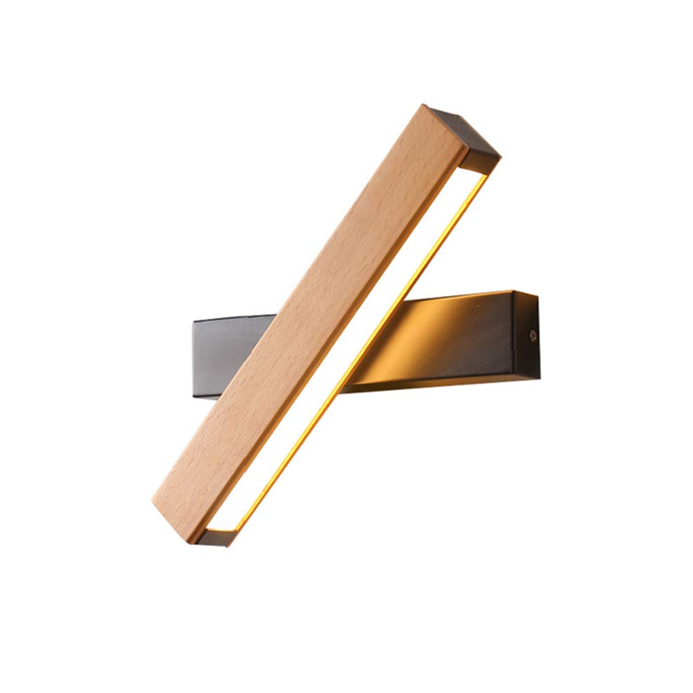 31cm Nordic Modern Minimalist Rotatable LED Wall Lamp - Adjustable Bedside Lighting for Bedroom, Warm White Light, Black - Perfect for Reading, Night Light, and Hallway Decor