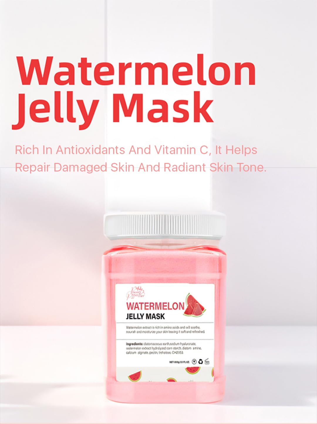 Princess Pippa's Place Watermelon Jelly Mask Powder - Hydrating Peel Off Face Mask for Glowing Skin, Moisturizing & Anti-Aging Treatment (650g/23oz) - Perfect for Spa Nights & Self-Care Routines