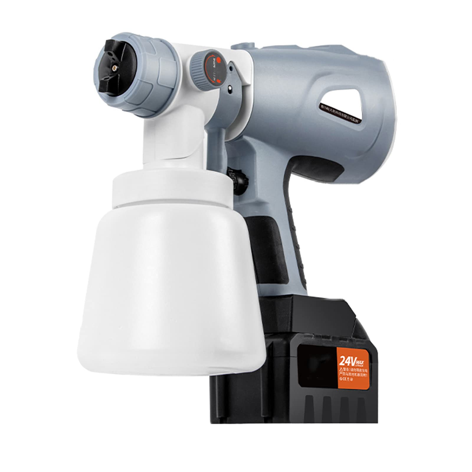 24V Cordless Paint Sprayer - HVLP Spray Gun with 3 Patterns for Furniture & Cabinets - Outdoor Use