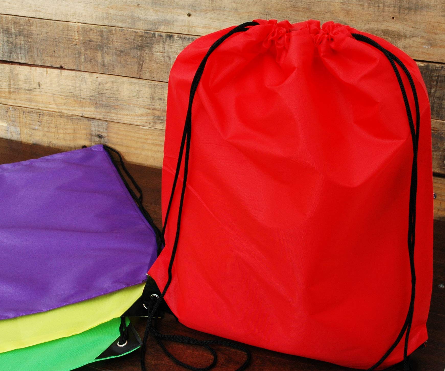 Threadart Drawstring Backpacks - Pack of 10 White Sports Cinch Sack String Backpacks for Gym, Storage & Travel - Large 15