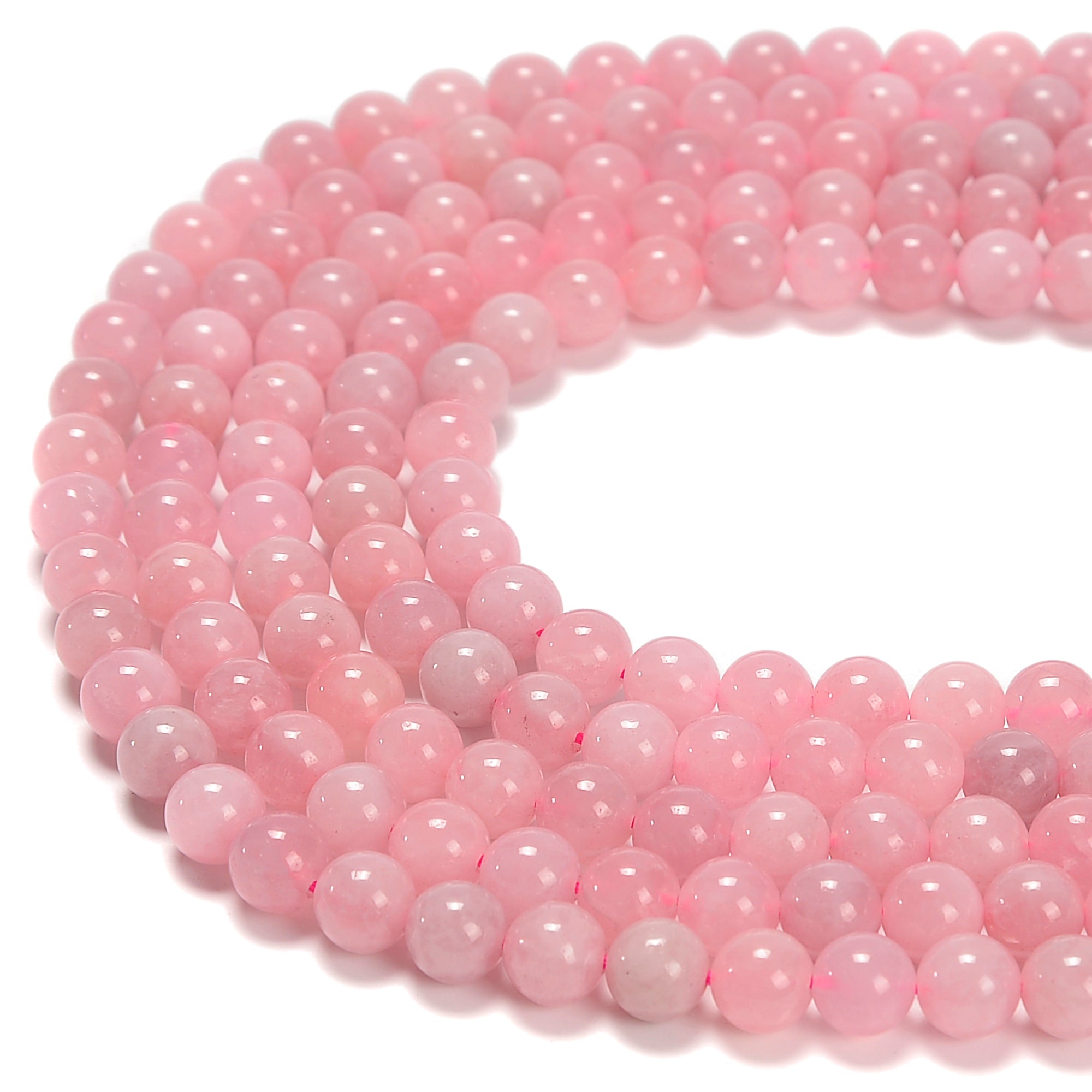 Natural Pink Madagascar Rose Quartz Beads - 6mm 8mm 10mm Smooth Round Gemstone Beads for Jewelry Making - 15.5
