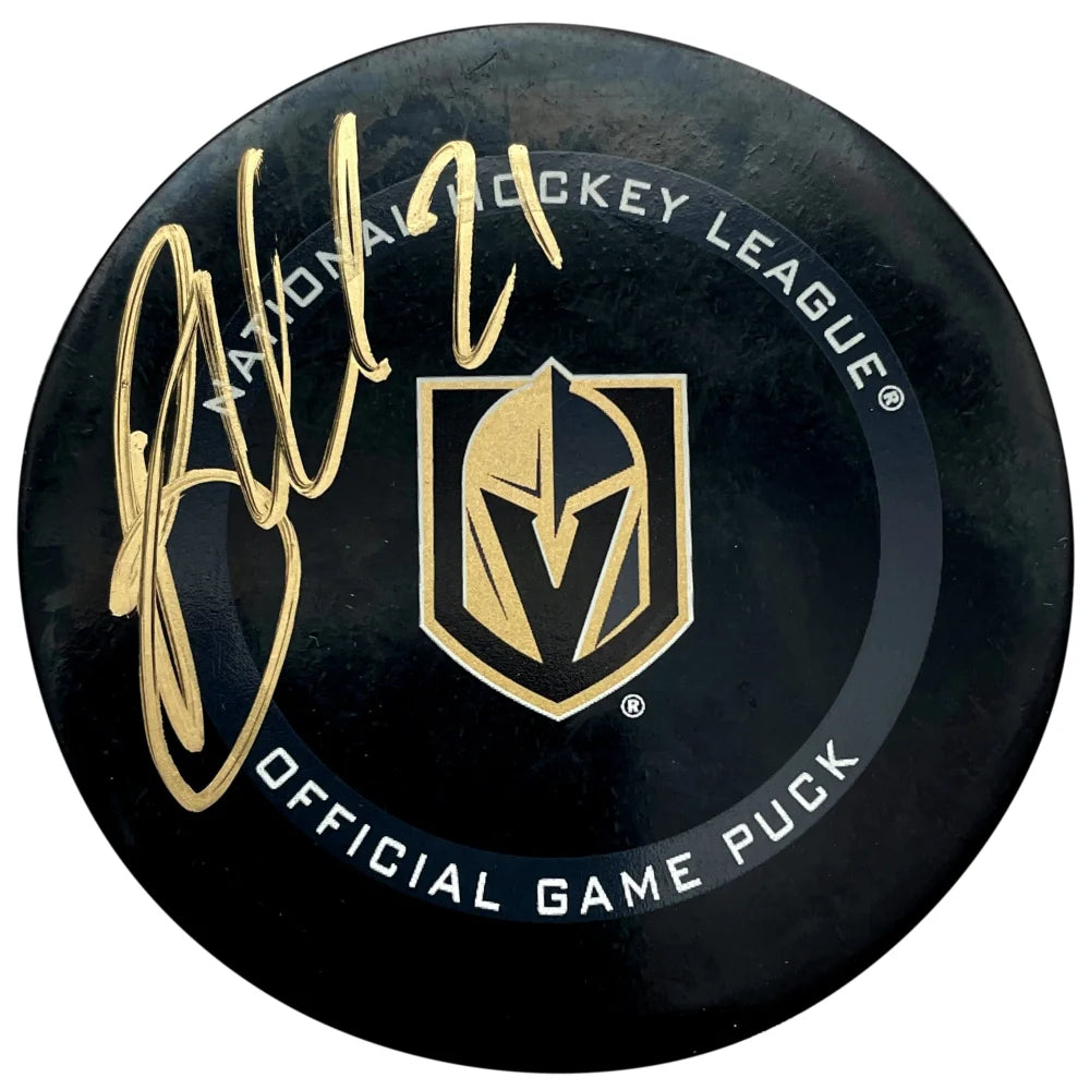 Brett Howden Autographed Vegas Golden Knights Official NHL Hockey Puck - Signed VGK Collectible for Fans, Memorabilia Display, and Sports Gifts