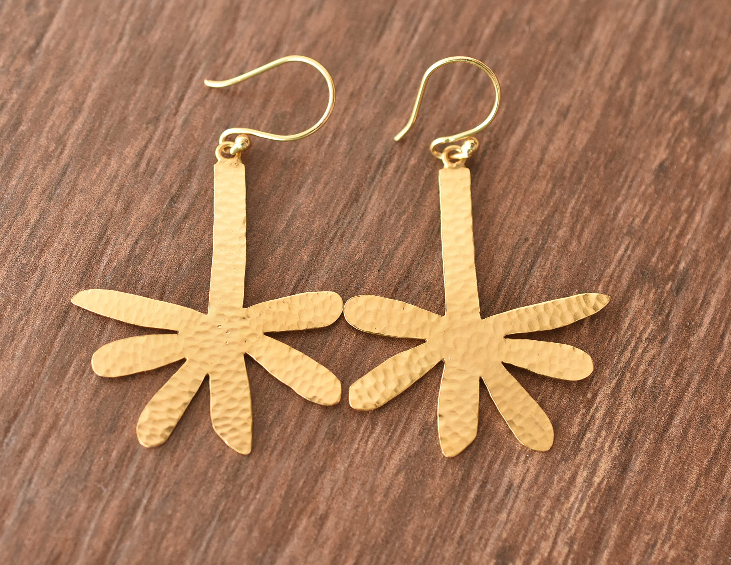 18K Yellow Gold Plated Handmade Earrings for Women - Fashion Jewelry Gift for Her - VE-379 | Elegant Dangle Earrings for Parties, Weddings & Special Occasions