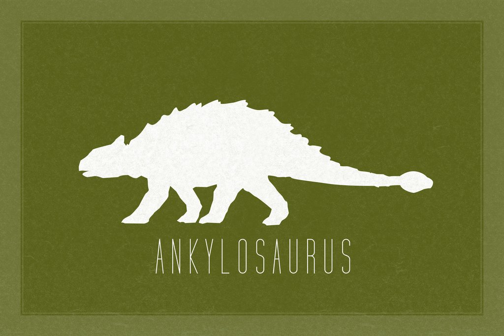 Ankylosaurus Dinosaur Wall Art Print - Green Dinosaur Poster for Kids Room Decor (18x12 Inches) - Perfect for Bedroom, Nursery, Playroom & Classroom Dinosaur Theme Decorations