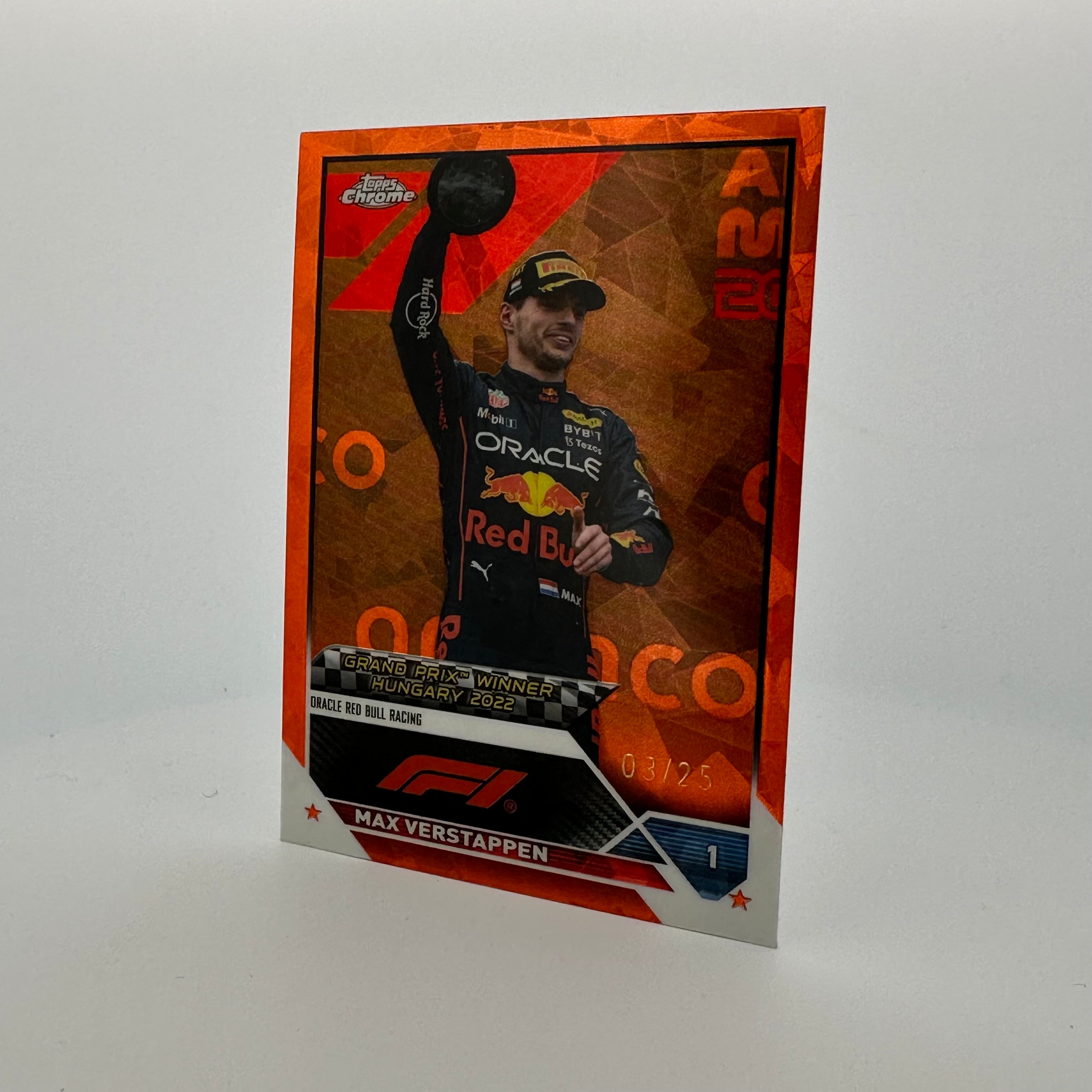2023 Topps Chrome Sapphire Max Verstappen #156 Orange Racing Card - Collectible F1 Memorabilia for Fans & Sports Card Enthusiasts - Perfect for Display, Trading, and Investment