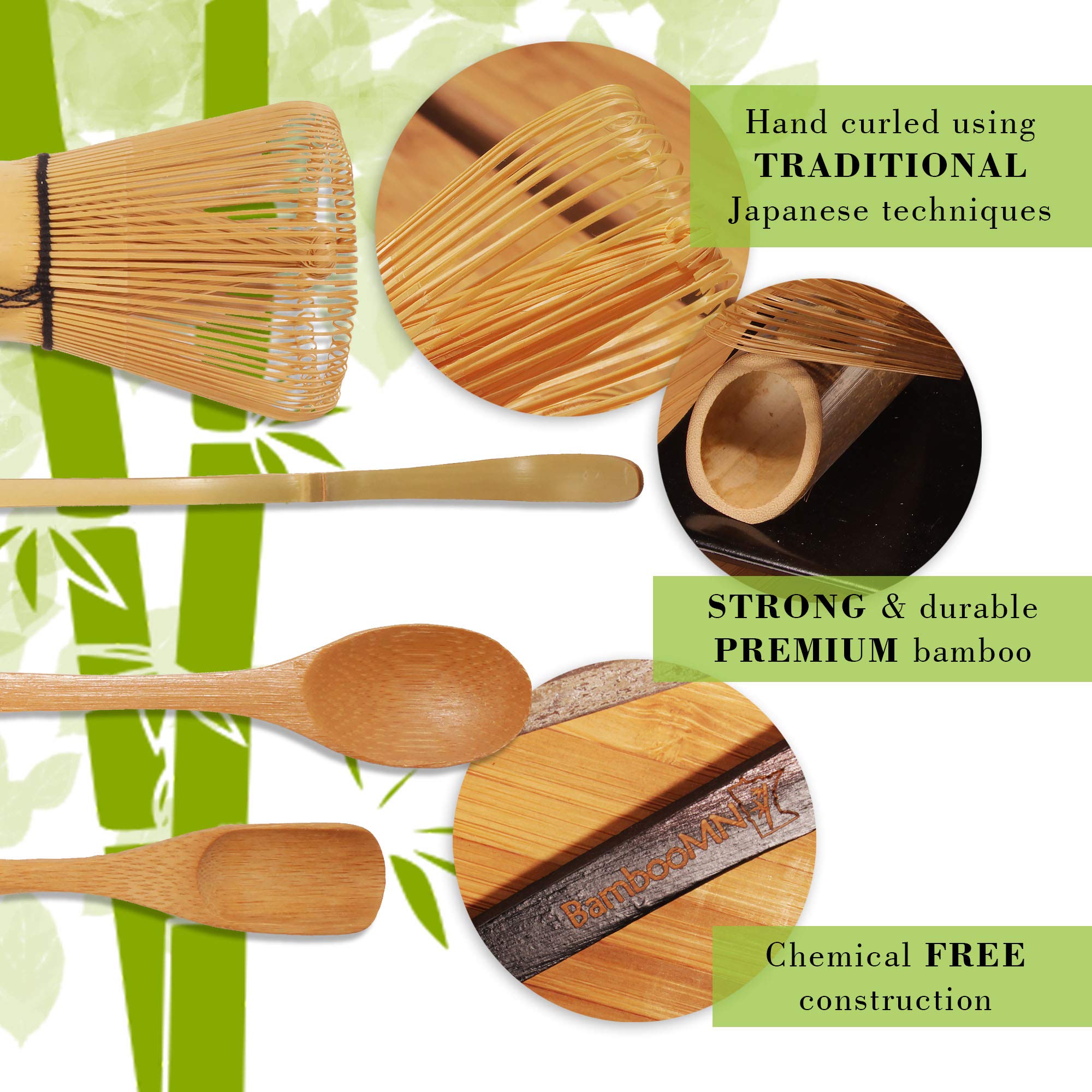 Premium Matcha Bowl Set - 10 Pack Black Bamboo Tea Ceremony Kit with Bowl, Rest, Whisk, Chasaku & Spoon | Authentic Japanese Green Tea Preparation for Home, Cafe & Zen Meditation