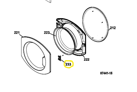 Splendide® 142619 Dryer Door Latch Replacement Part - Compatible with Washer Dryer Combo Units for Home Laundry Use