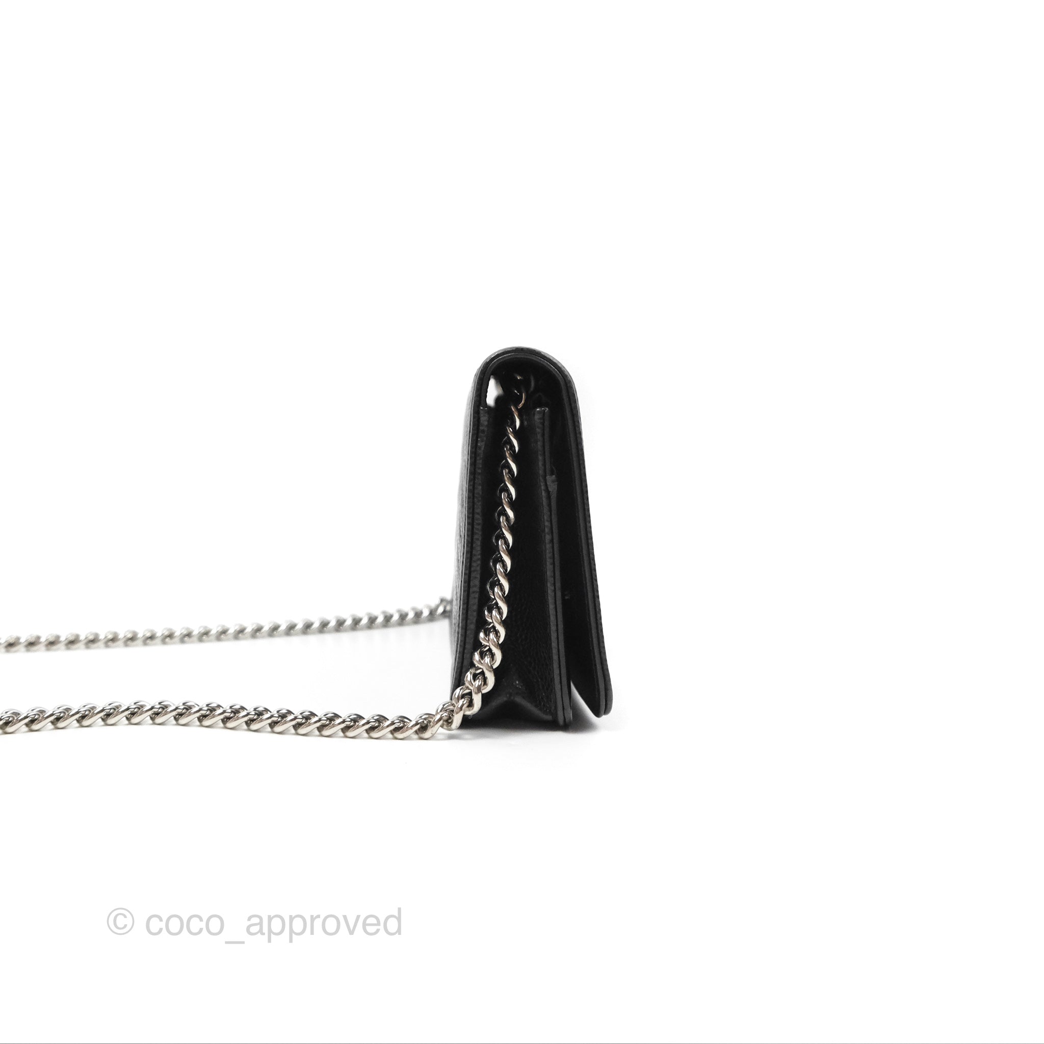 Chanel Chevron Boy Wallet on Chain WOC Black Caviar Leather with Silver Hardware - Luxury Crossbody Bag for Women, Perfect for Evening Parties & Date Nights