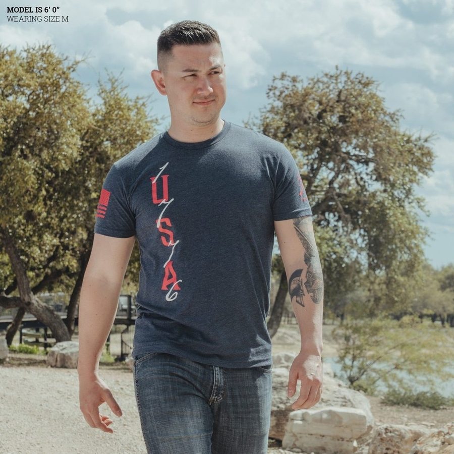 1776 Patriotic USA Flag T-Shirt - Midnight Navy - Perfect for 4th of July & Independence Day Celebrations