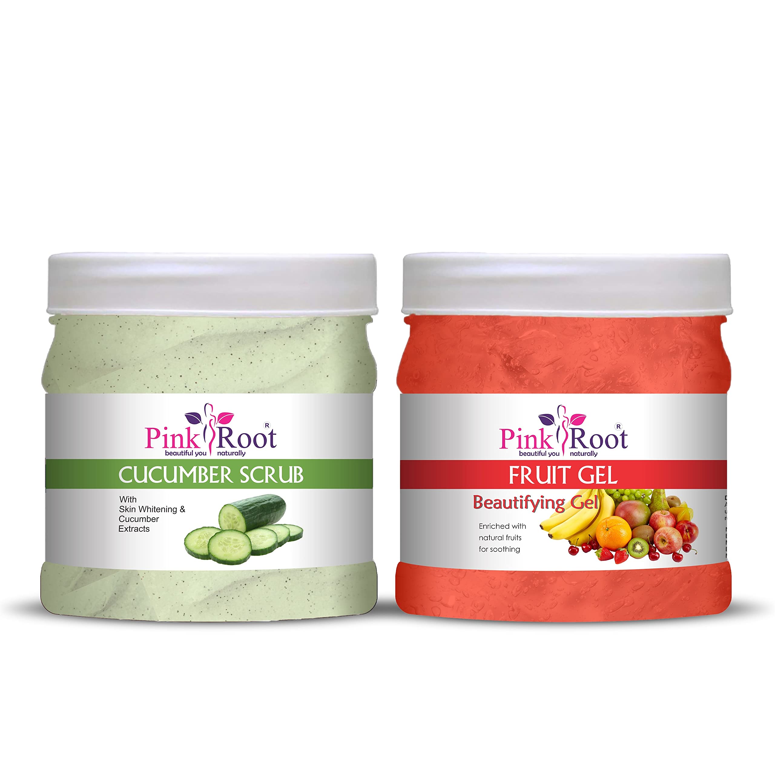Pink Root Cucumber Face Scrub 500g with Fruit Gel 500g - Exfoliating & Hydrating Skincare Set for Glowing Skin | Perfect for Daily Facial Care & Spa Treatments