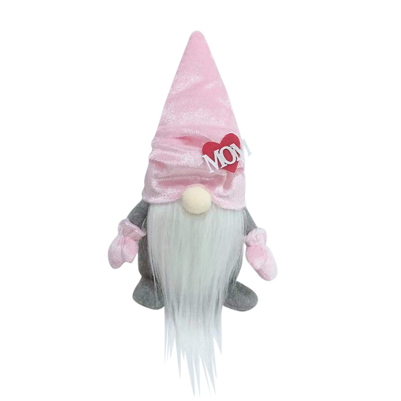 Cute Faceless Dwarf Doll - Pink Spring Home Decor, Mother's Day Gift, Lawn Gnome Statue for Garden & Indoor Decoration (One Size)