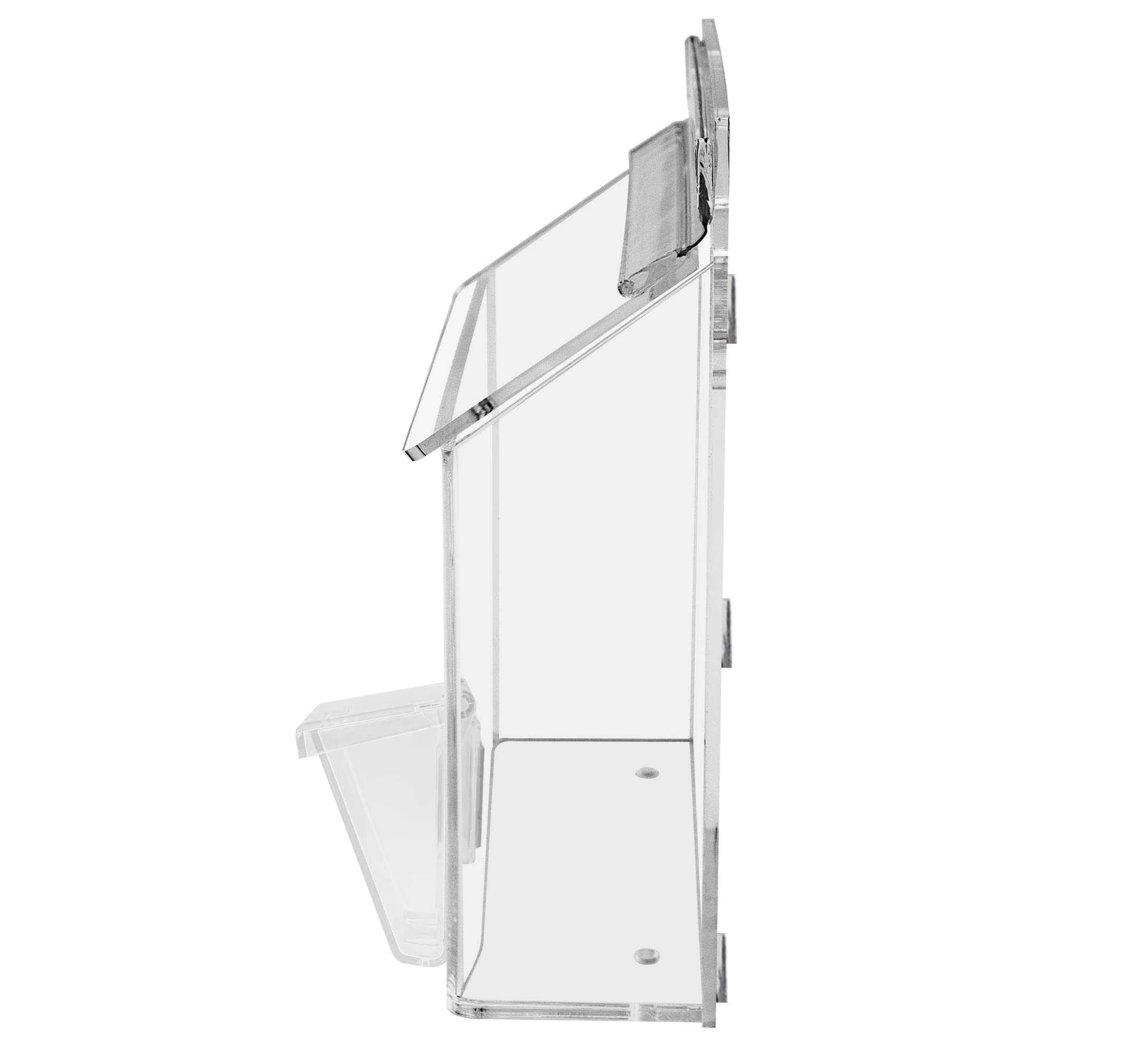 4 Pack Clear Acrylic Magnetic Brochure Holders - Outdoor Advertising Display for 6x4 Postcards & 3.5x2 Business Cards - Includes Take One Sticker & Adhesive Strips - Perfect for Retail Stores, Restaurants & Trade Shows
