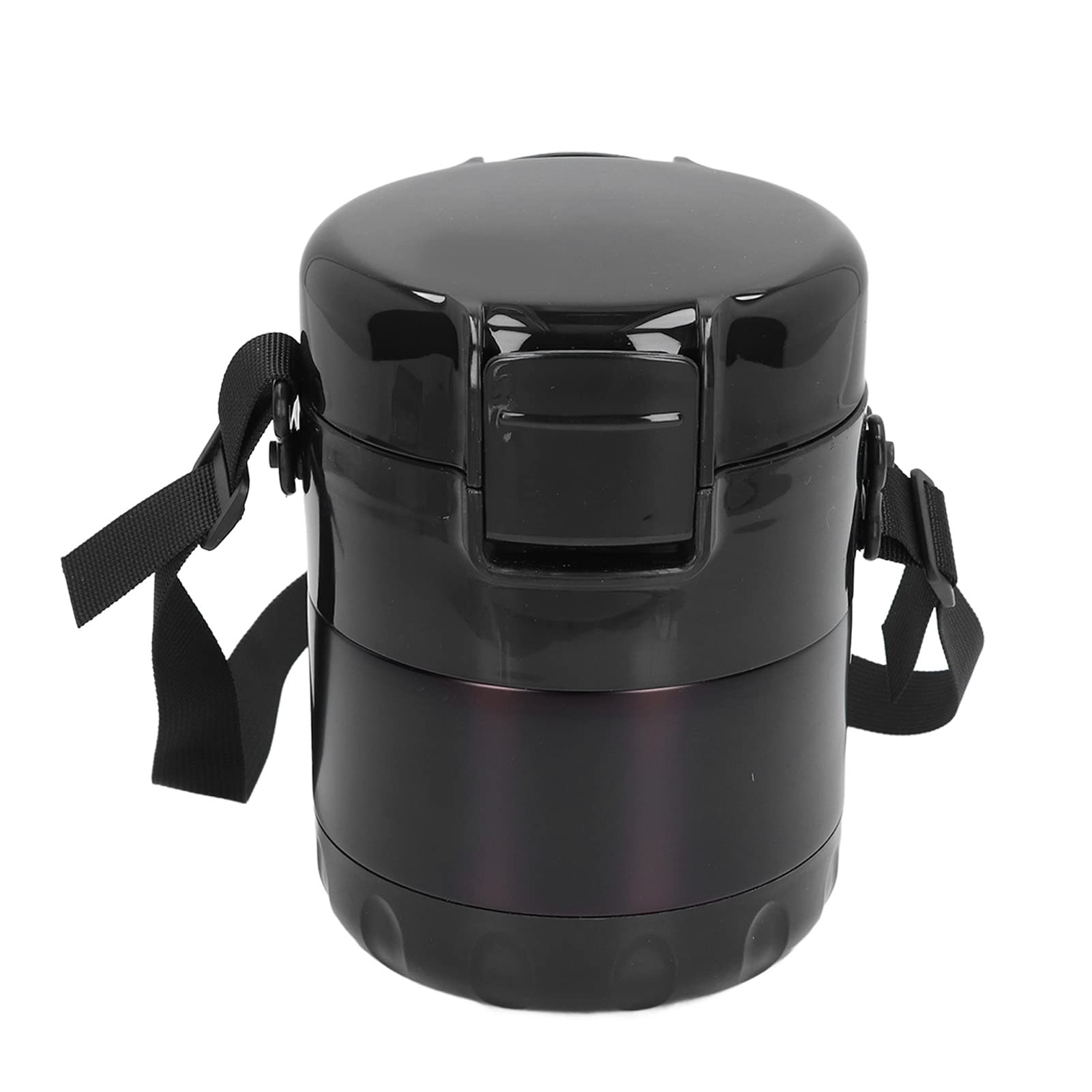 Premium Vacuum Insulated Food Jar - 18oz Leak-Proof Thermal Lunch Container with Carry Strap | Keeps Food Hot/Cold for 12+ Hours | BPA-Free Stainless Steel for Office, School, Picnics & Outdoor Activities (Elegant Brown)