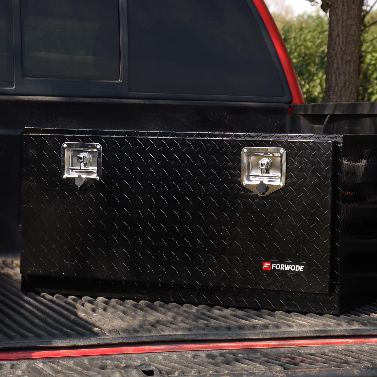 36 Inch Heavy Duty Aluminum Underbody Truck Tool Box for Pickup Truck Bed & RV - Black | Secure Storage for Tools & Equipment On The Go