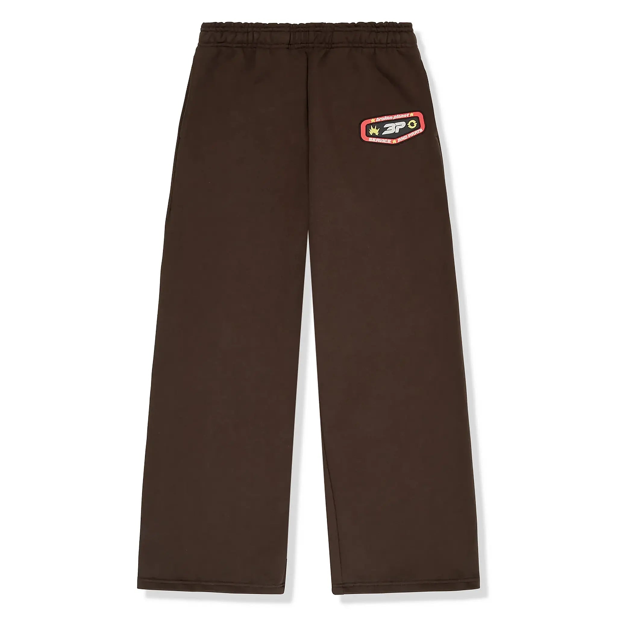 Broken Planet Wide Leg Out of Service Mocha Brown Sweatpants - Women's High Waist Lounge Pants for Yoga, Running & Casual Wear