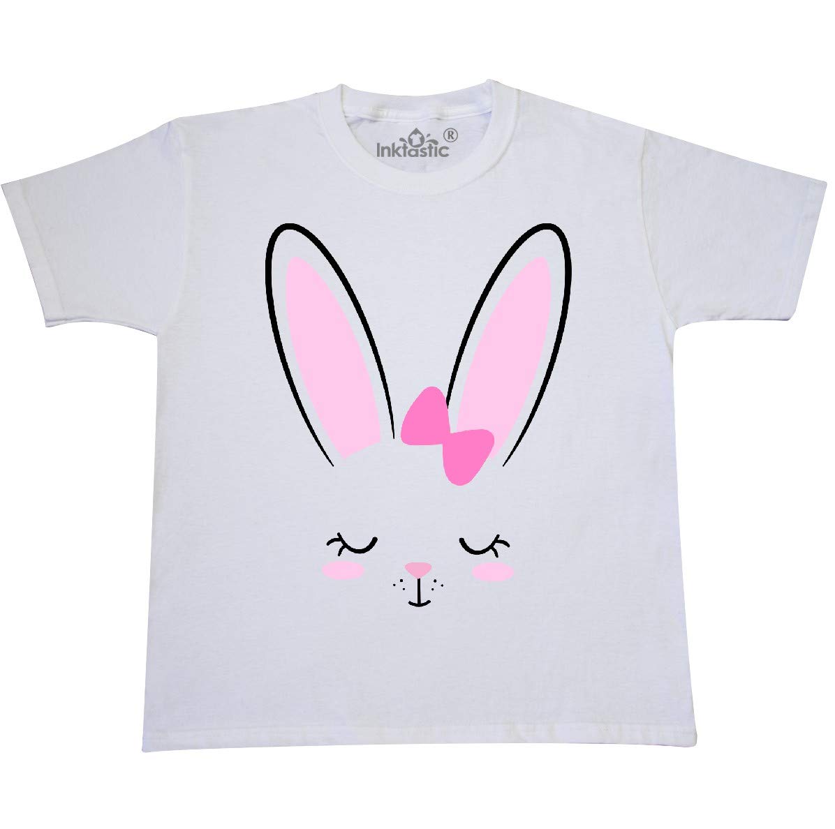 Inktastic Easter Bunny Girl Face Youth T-Shirt - Cute Easter Graphic Tee for Kids & Teens - Perfect for Easter Celebrations, Spring Outfits & Family Photos