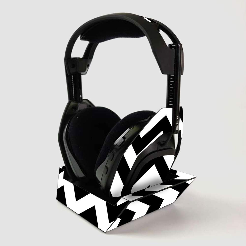 ASTRO Gaming A50 Wireless Headphone Skin & Base Station Cover - Black Chevron Vinyl Decal | Protective Durable Wrap | Easy to Apply | Made in USA | Perfect for Gaming Setup & Headphone Protection