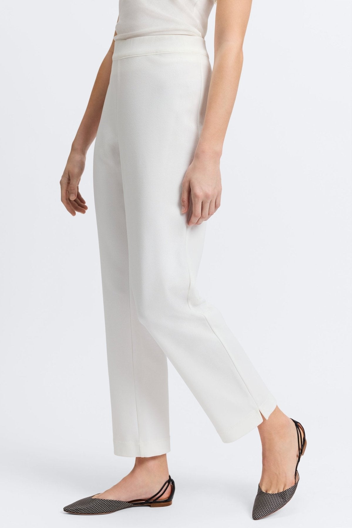 Louisa Knit Crepe Ankle Pants for Women - Comfortable Stretchy High Waisted Work Pants - Perfect for Office, Business Casual & Travel